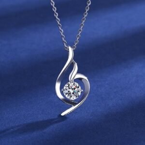 Zircon Stone Pendant Crescent