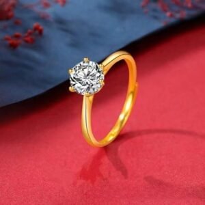 Zircon Stone Finger Ring Gold