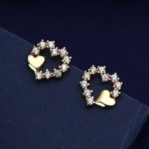 Zircon Stone Ear Ring Heart