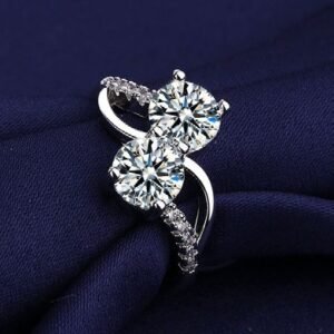 Zircon Stone Finger Ring Floral